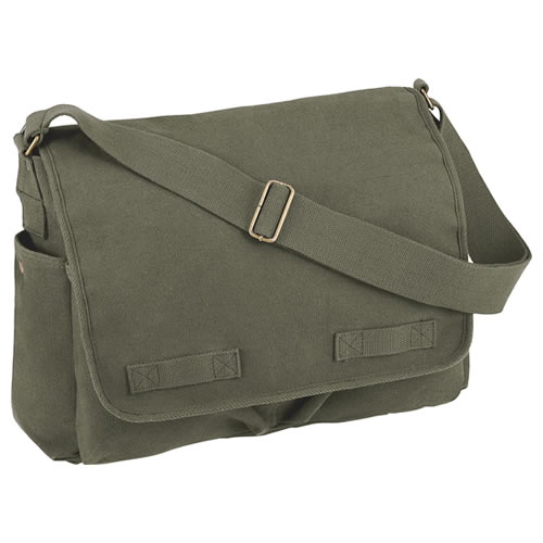 Levně ROTHCO taška VINTAGE přes rameno 38 x 28 x 15 cm ZELENÁ