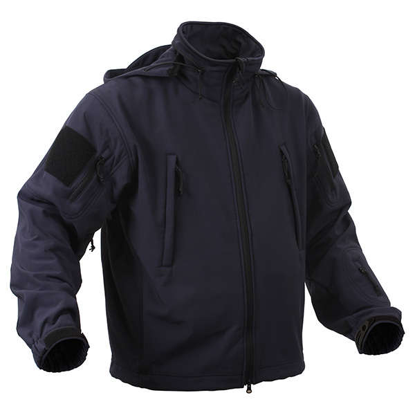Levně Bunda TACTICAL s kapucí softshell TMAVĚ MODRÁ