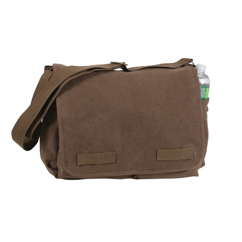 Levně ROTHCO taška VINTAGE přes rameno 38 x 28 x 15 cm HNĚDÁ