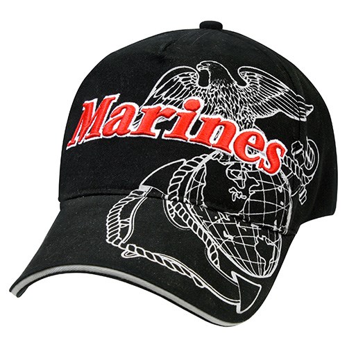 Levně ROTHCO čepice DELUXE US.MARINES baseball ČERNÁ
