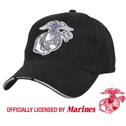 Levně ROTHCO čepice baseball USMC GLOBE & ANCHOR ČERNÁ