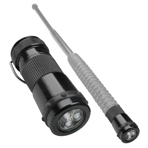 Levně ESP svítilna k telesk. obušku dlouhá 3 LED/6 ks baterií ČERNÁ