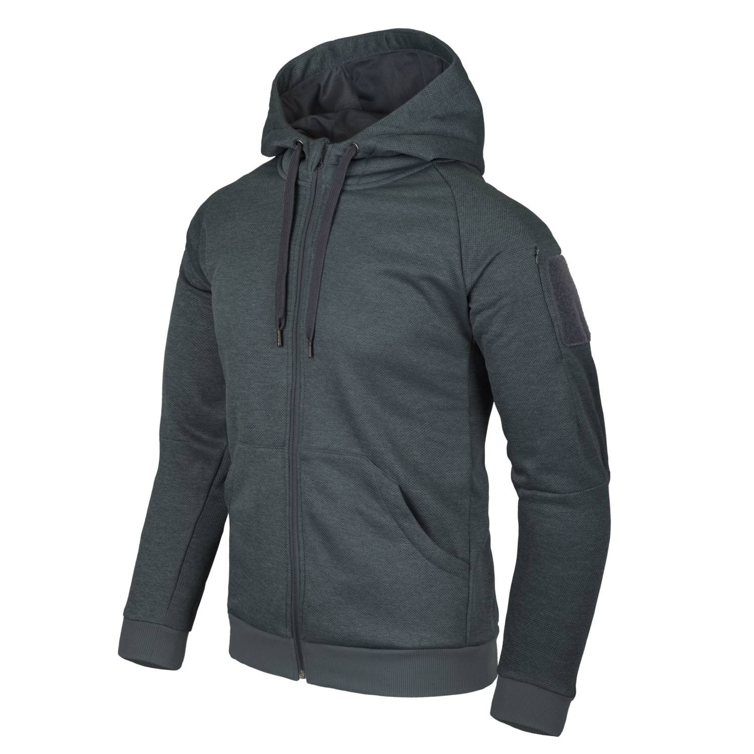 Levně Mikina URBAN TACTICAL HOODIE ČERNO/ŠEDÁ MELANŽ