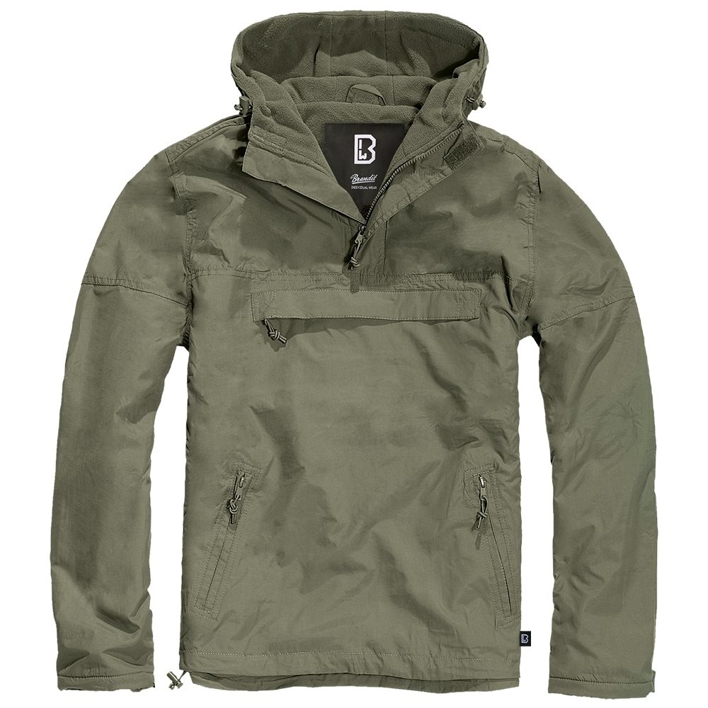 Levně Bunda větrovka s kapucí WINDBREAKER ZELENÁ