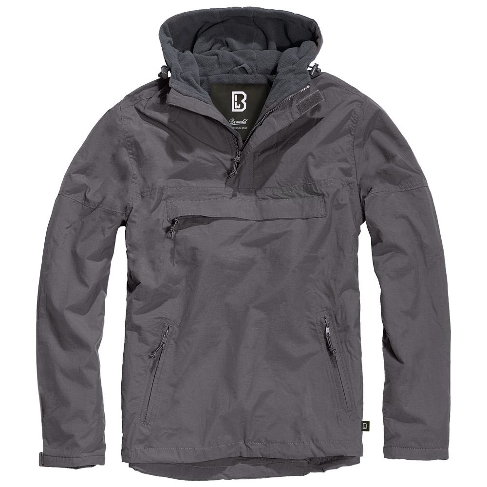 Levně Bunda větrovka s kapucí WINDBREAKER ANTRACITOVÁ