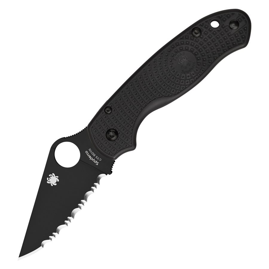 Levně Spyderco nůž zavírací PARA 3 zoubkované ostří ČERNÝ
