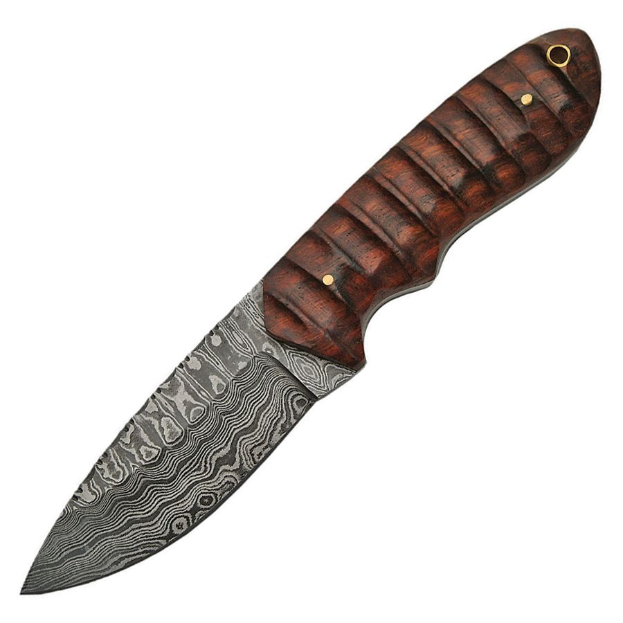 Levně Nůž s pevnou čepelí DAMASCUS HUNTER dřevěná rukojeť