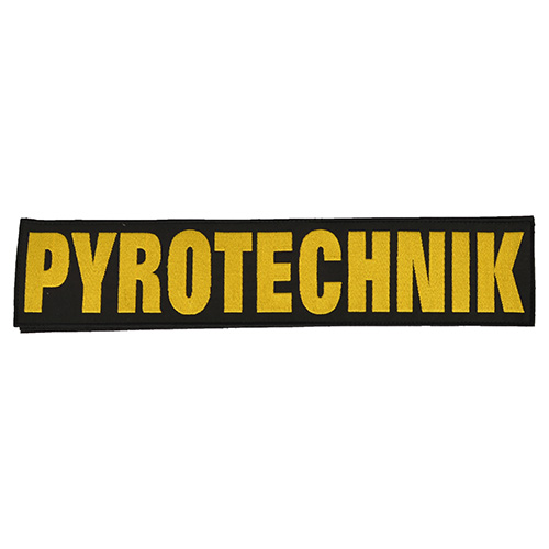 Levně NAVYS nášivka PYROTECHNIK velká ČERNÁ se žlutou nití
