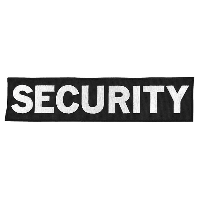 Levně NAVYS nášivka SECURITY velká ČERNÁ s bílou nití VELCRO