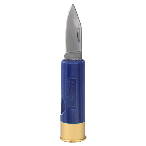 Levně JACK PYKE nůž zavírací 4 cm SHOTGUN ve tvaru brokového náboje MODRÝ