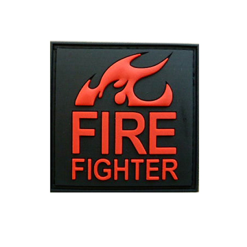 Levně JACKETS TO GO nášivka FIRE FIGHTER plast ČERNÁ/ČERVENÁ