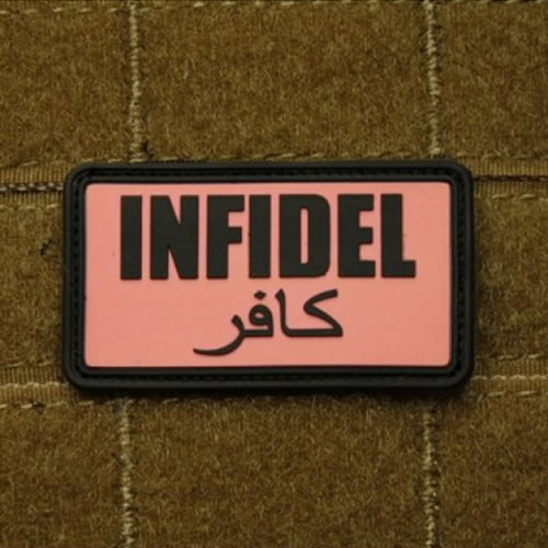 Levně JACKETS TO GO nášivka INFIDEL plast RŮŽOVÁ/ČERNÁ