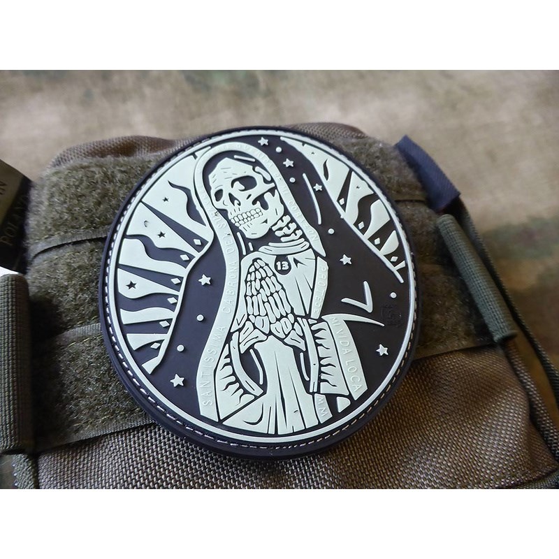Levně JACKETS TO GO nášivka SANTA MUERTE plast velcro GLOW IN THE DARK
