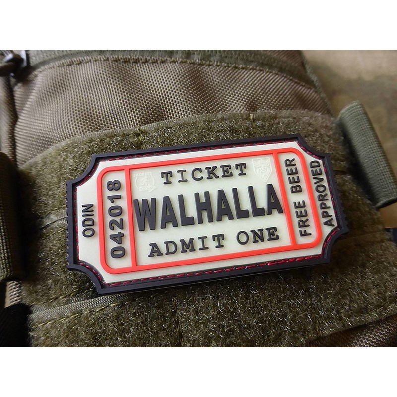 Levně JACKETS TO GO nášivka WALHALLA TICKET BEER velcro GLOW IN THE DARK