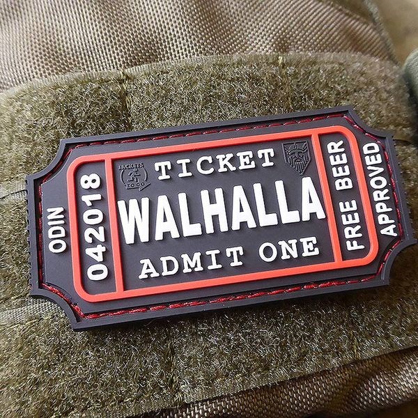 Levně JACKETS TO GO nášivka WALHALLA TICKET BEER velcro plast SWAT