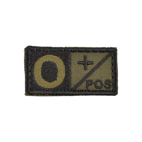Levně MILITARY RANGE nášivka krevní skupina 0 POS VELCRO ZELENÁ