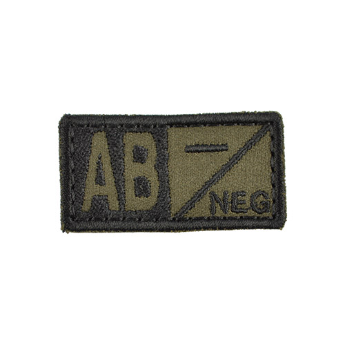 Levně MILITARY RANGE nášivka krevní skupina AB NEG VELCRO ZELENÁ