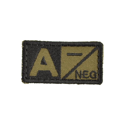 Levně MILITARY RANGE nášivka krevní skupina A NEG VELCRO ZELENÁ