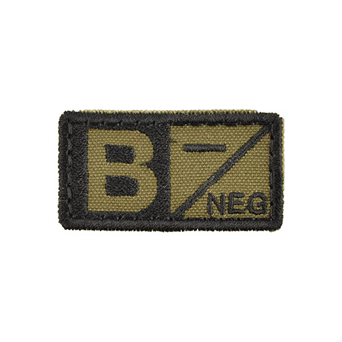 Levně MILITARY RANGE nášivka krevní skupina B NEG VELCRO ZELENÁ