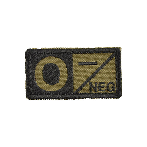 Levně MILITARY RANGE nášivka krevní skupina 0 NEG VELCRO ZELENÁ