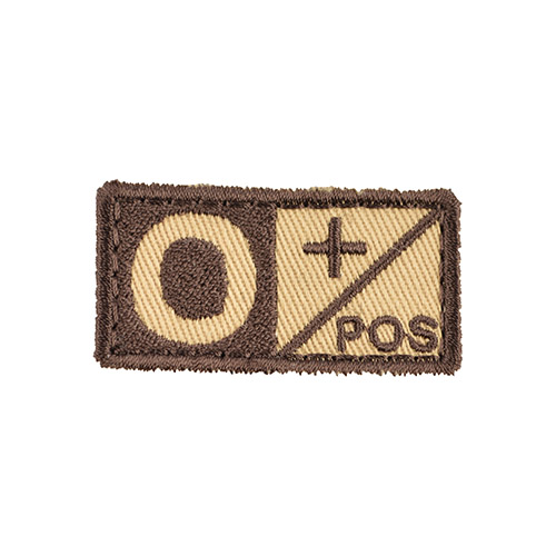 Levně MILITARY RANGE nášivka krevní skupina 0 POS VELCRO PÍSKOVÁ