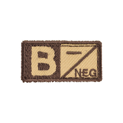 Levně MILITARY RANGE nášivka krevní skupina B NEG VELCRO PÍSKOVÁ
