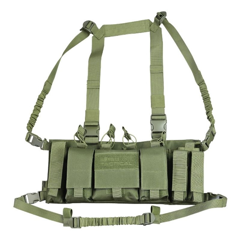 Levně KOMBAT vesta taktická TROJAN CHEST RIG ZELENÁ