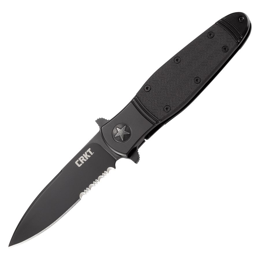 Levně CRKT nůž zavírací BOMBASTIC kombinované ostří ČERNÝ