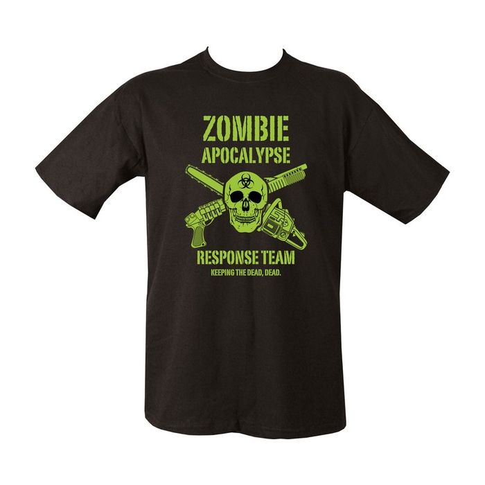 Levně Triko ZOMBIE APOKALYPSE potisk ČERNÉ