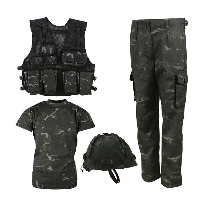 Levně Komplet dětský taktický ARMY COMBO BTP BLACK