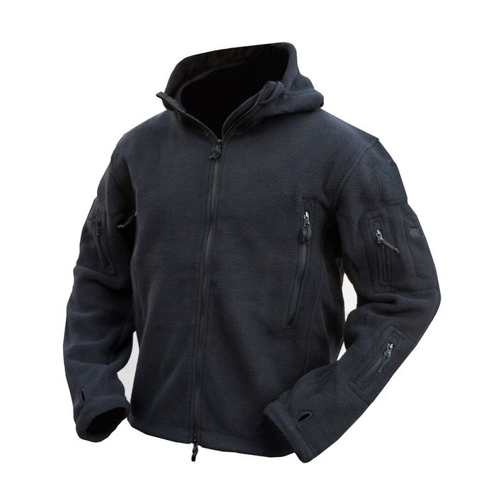 Levně Mikina FLEECE RECON s kapucí ČERNÁ