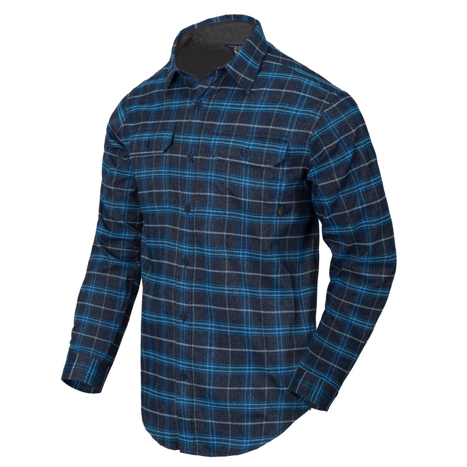 Levně Košile GREYMAN dlouhý rukáv BLUE STONEWORK PLAID