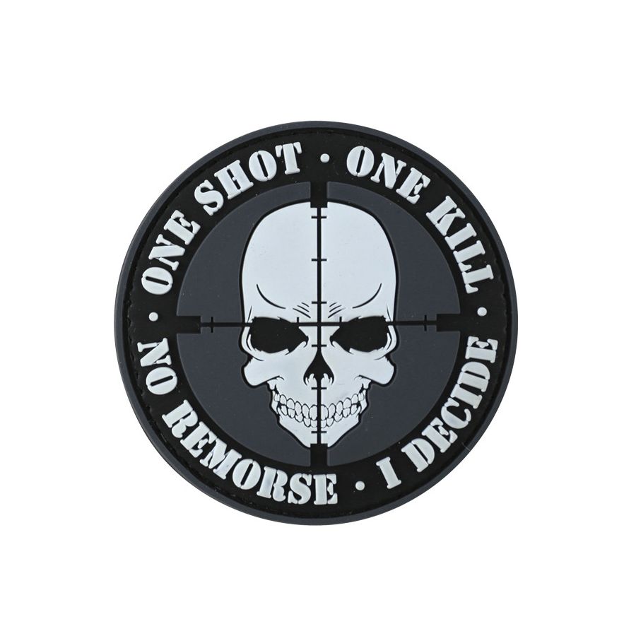 Levně Nášivka ONE SHOT-ONE KILL plast VELCRO ČERNÁ