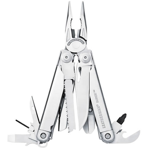 Levně Leatherman kleště multifunkční skládací SURGE STŘÍBRNÁ