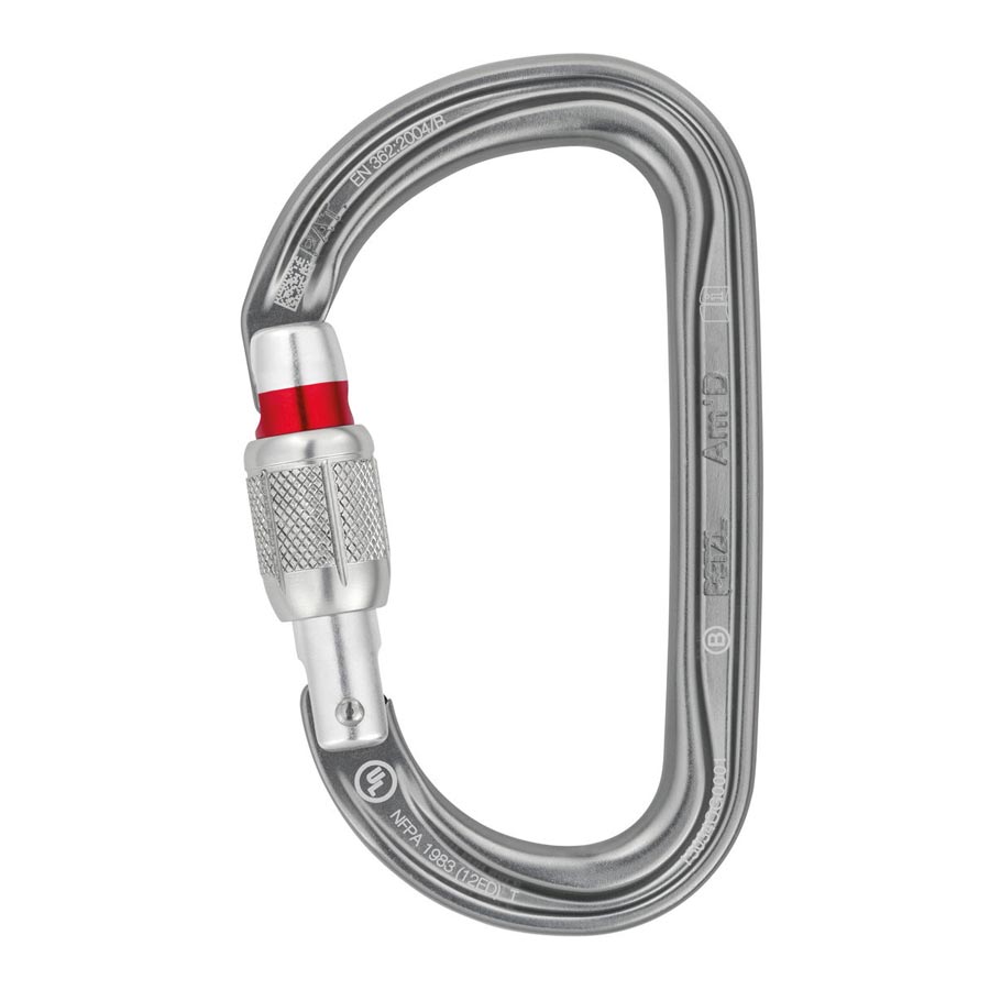 Levně Karabina PETZL Am´D s pojistkou SCREW-LOCK ŠEDÁ