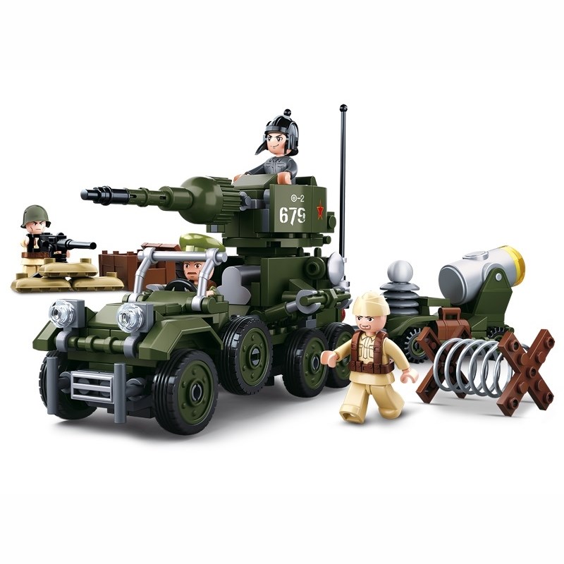 Sluban B0679 Sluban stavebnice SOVĚTSKÝ DĚLOSTŘELECKÝ TAHAČ