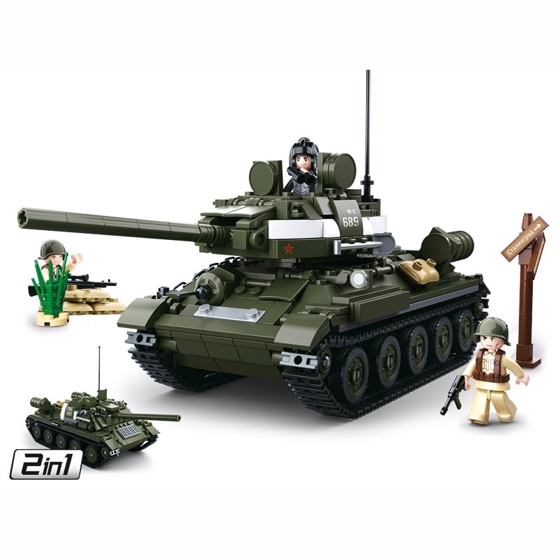 Levně Sluban B0689 Sluban stavebnice SOVĚTSKÝ TANK T-34/85 2v1