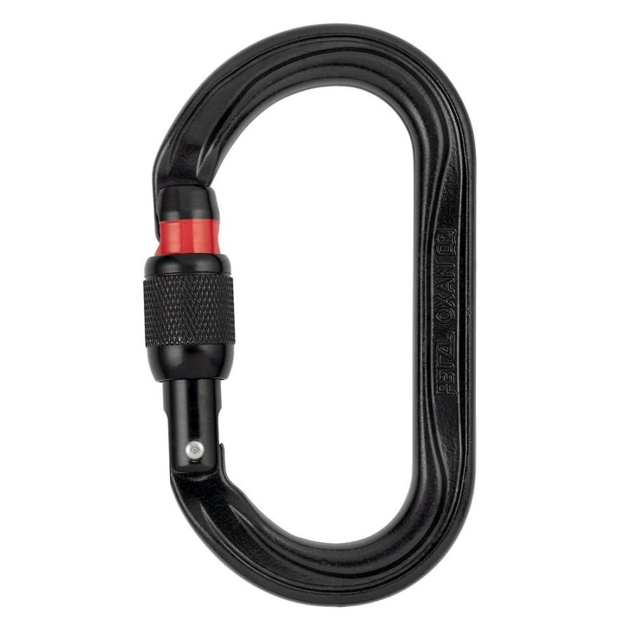 Levně PETZL karabina OXAN s pojistkou SCREW-LOCK ocelová ČERNÁ