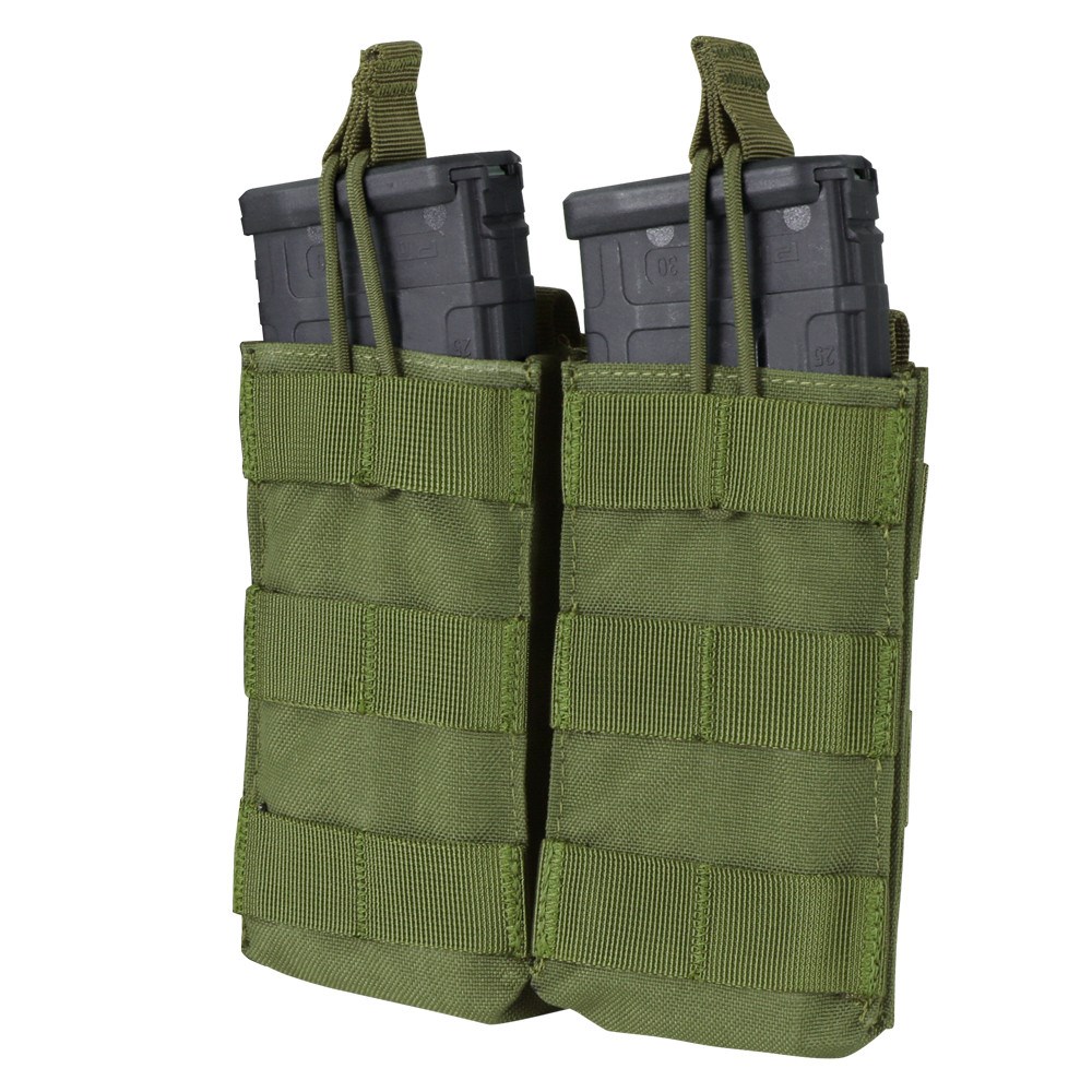 Levně CONDOR OUTDOOR sumka MOLLE dvojitá na zásobníky 2xM4 otevřená ZELENÁ