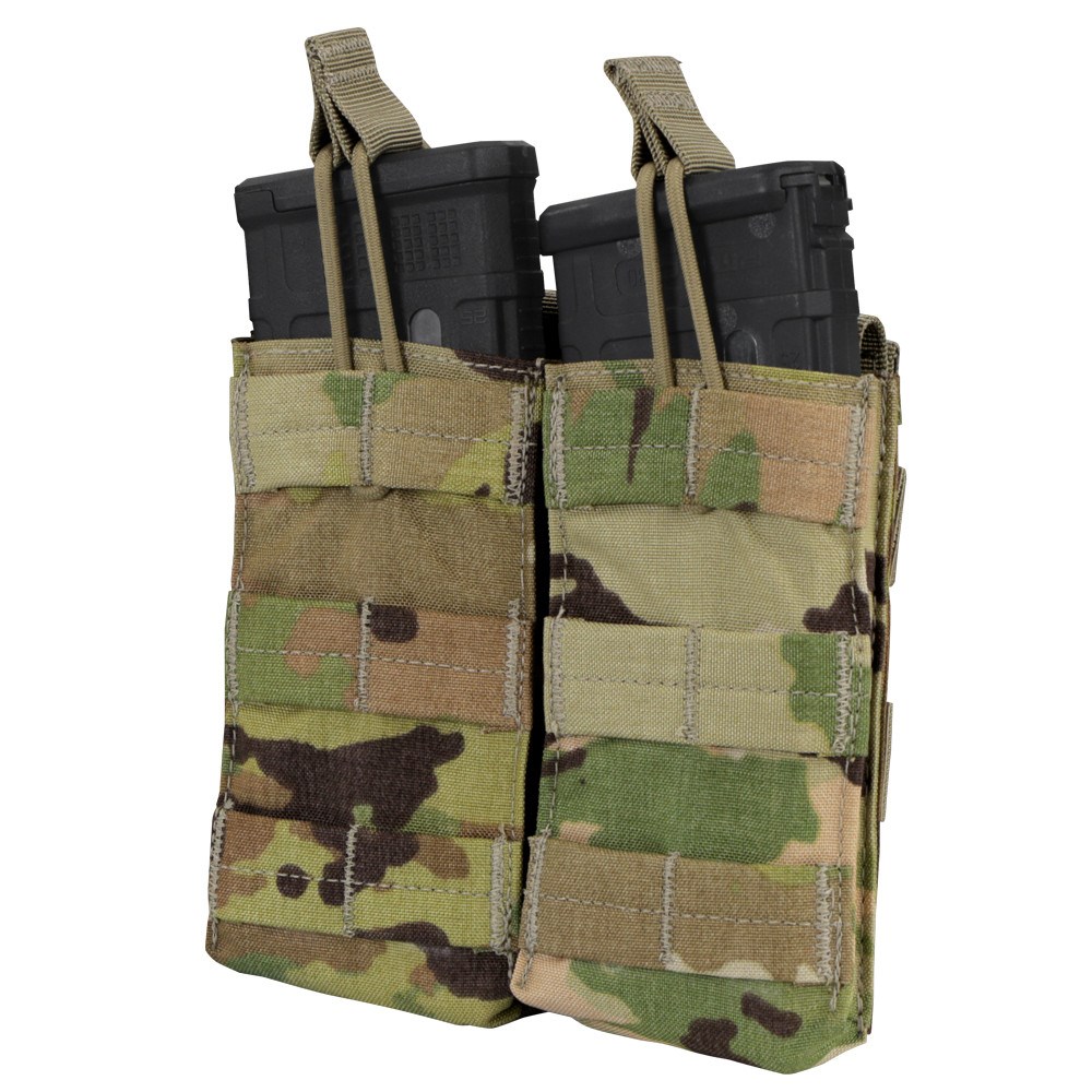 Levně CONDOR OUTDOOR sumka MOLLE dvojitá na zásobníky 2xM4 otevřená MULTICAM