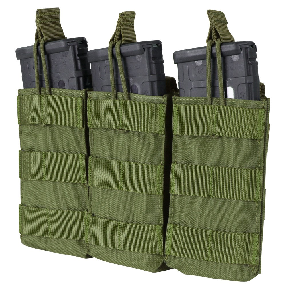 Levně CONDOR OUTDOOR sumka MOLLE trojitá na zásob. 3xM4 otevřená ZELENÁ