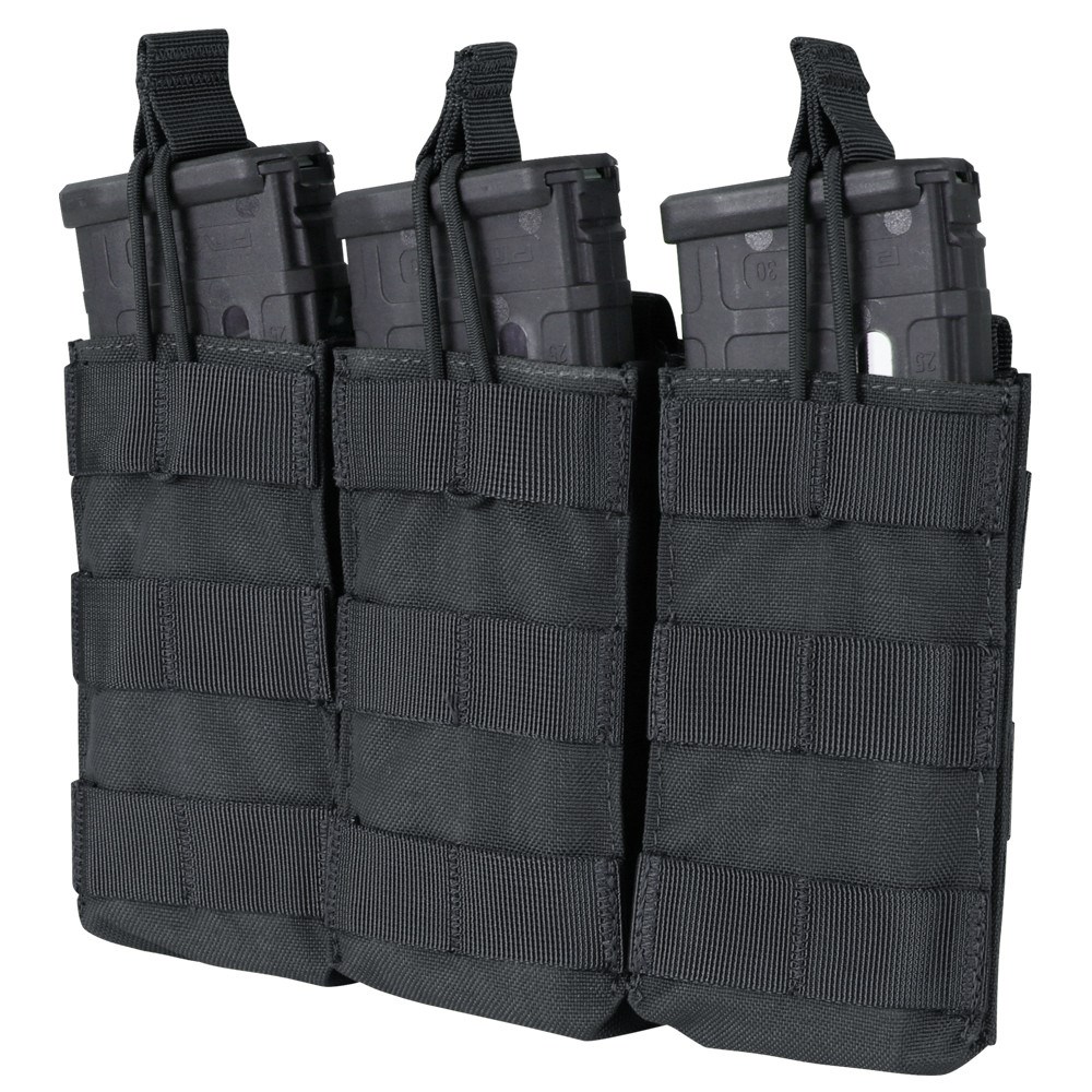 Levně CONDOR OUTDOOR sumka MOLLE trojitá na zásob. 3xM4 otevřená ČERNÁ