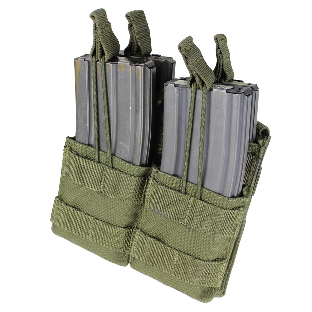 Levně CONDOR OUTDOOR sumka MOLLE dvojitá na zásobníky 4xM4 otevřená ZELENÁ