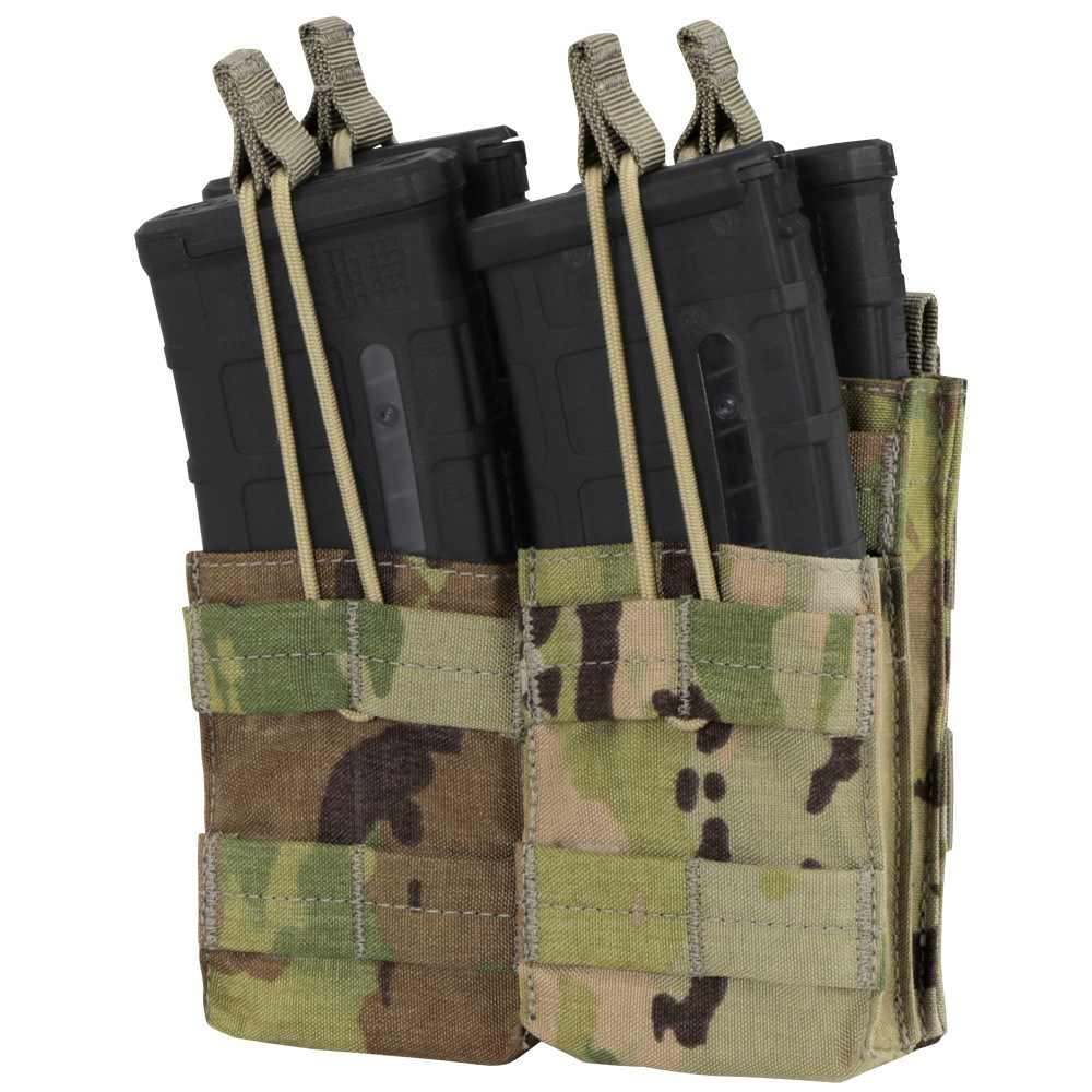 Levně CONDOR OUTDOOR sumka MOLLE dvojitá na zásobníky 4xM4 otevř. MULTICAM