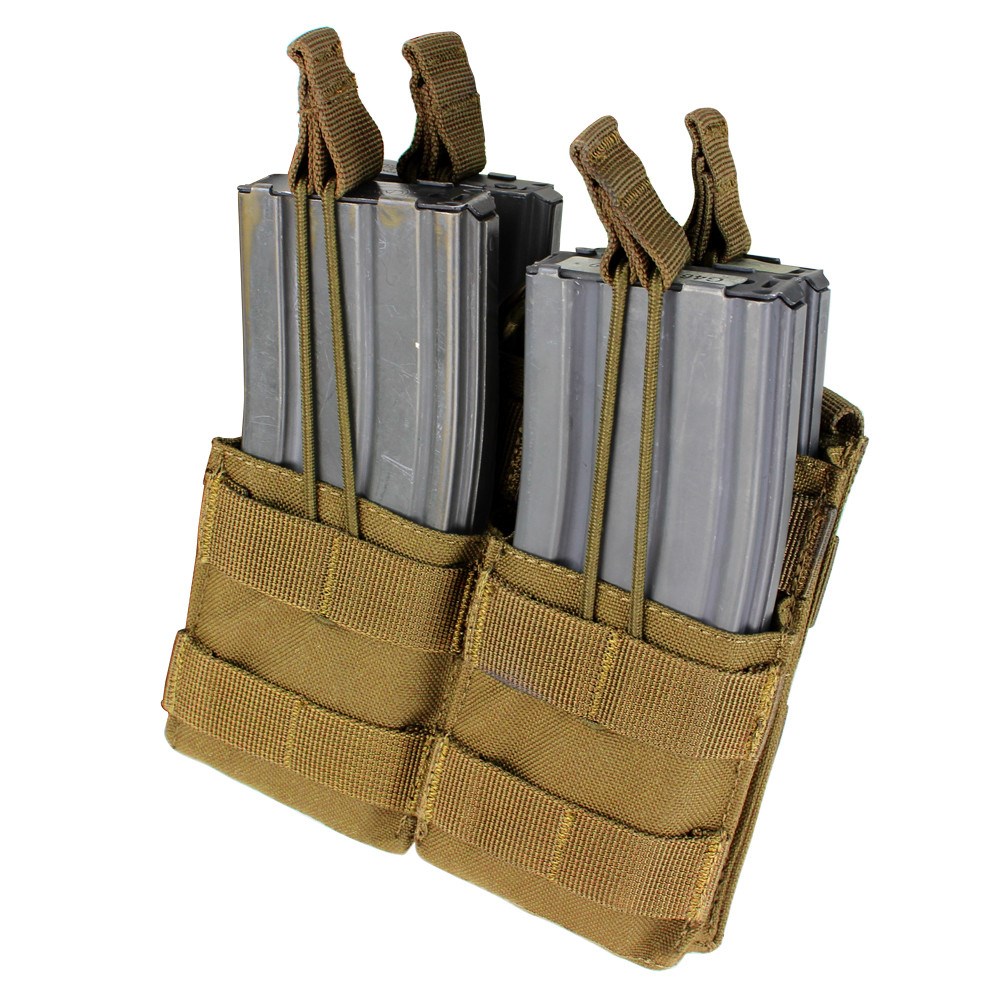 Levně CONDOR OUTDOOR sumka MOLLE dvojitá na zásobníky 4xM4 otevřená COYOTE