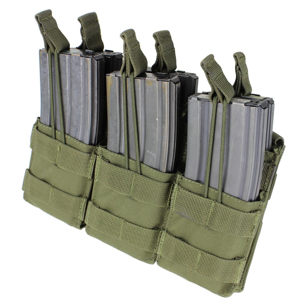 Levně CONDOR OUTDOOR sumka MOLLE trojitá na zásob. 6xM16 otevřená ZELENÁ