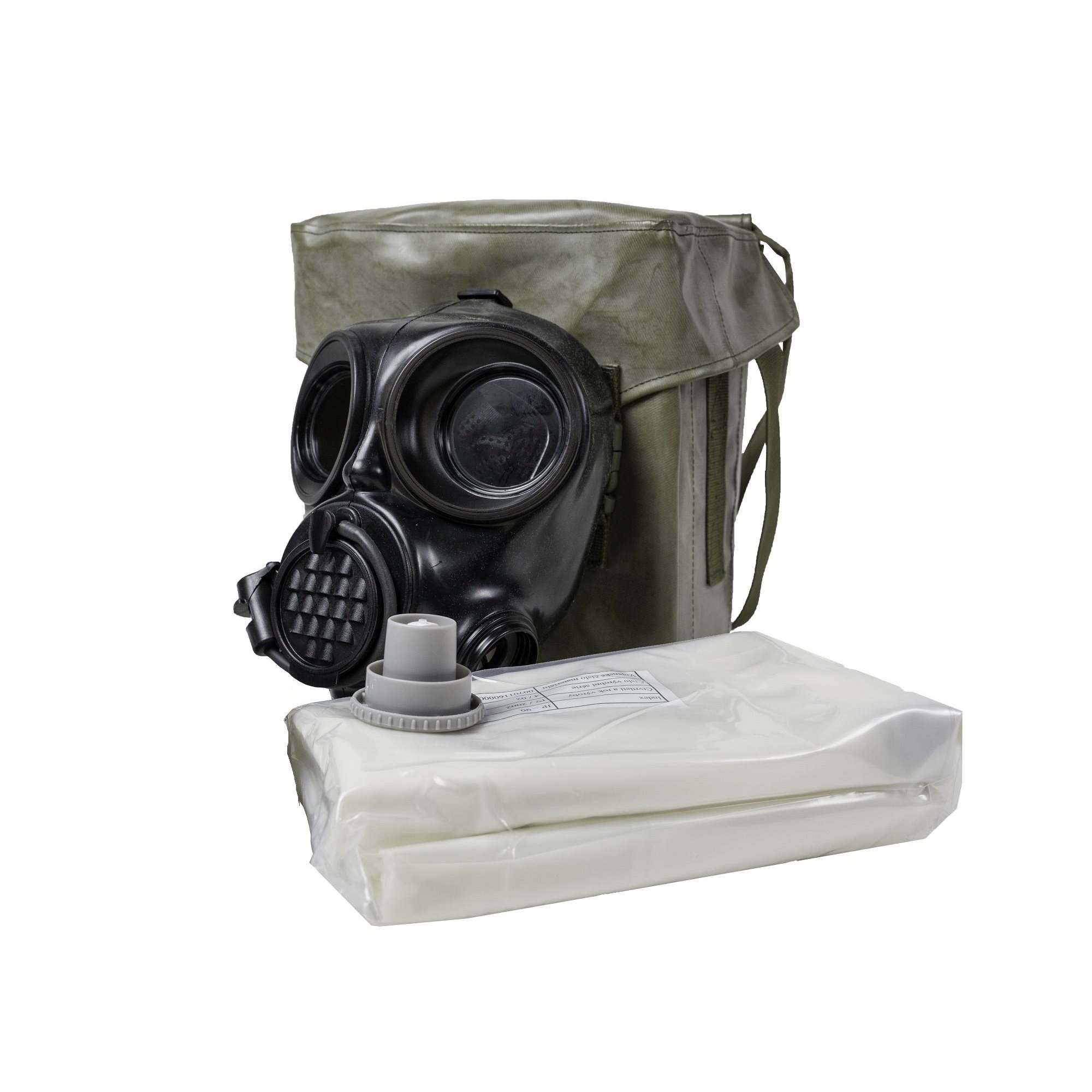 Maska plynová OM-90 + oblek JP-90 v použité brašně Gumárny Zubří maska-OM90 L-11