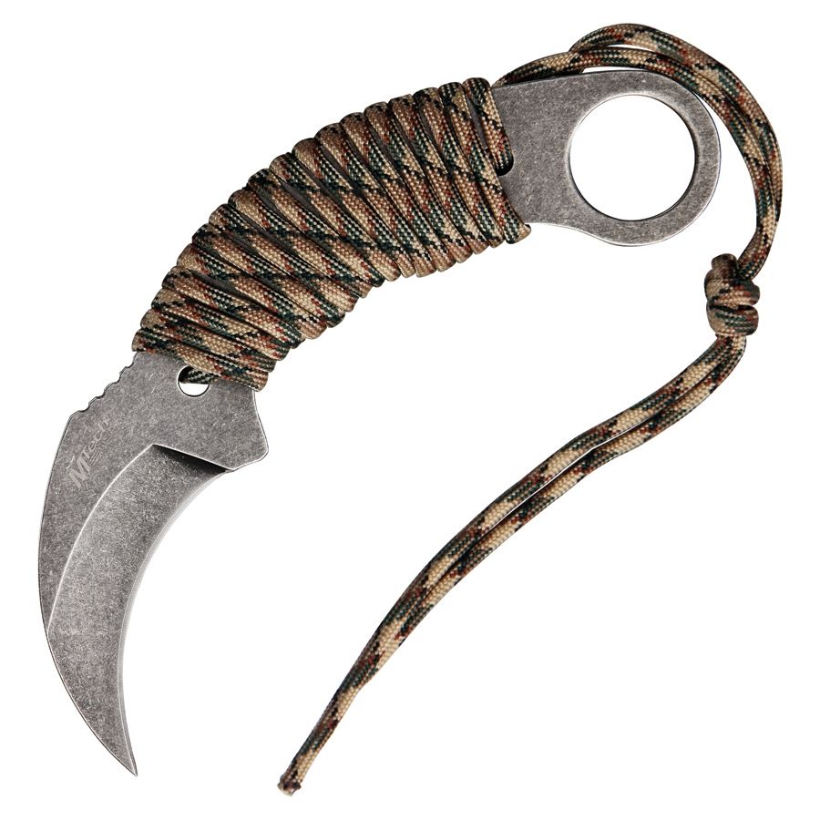 Levně MTech USA nůž KARAMBIT paracord WOODLAND