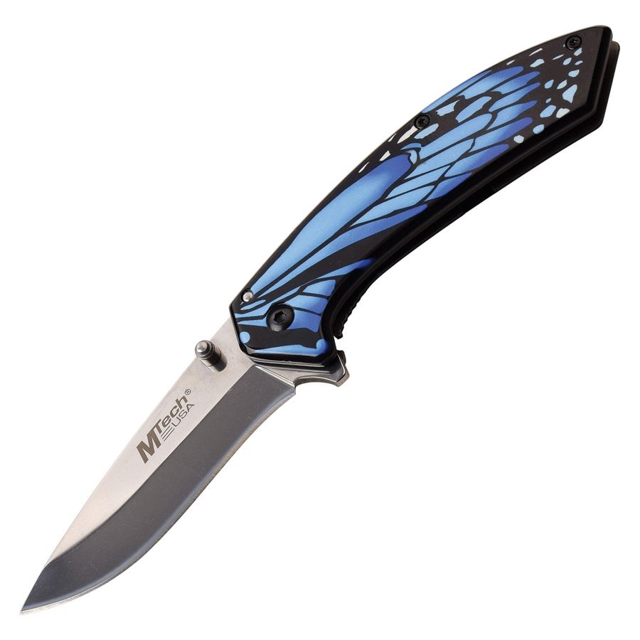 Levně MTech USA nůž zavírací BUTTERFLY hladké ostří MODRÝ