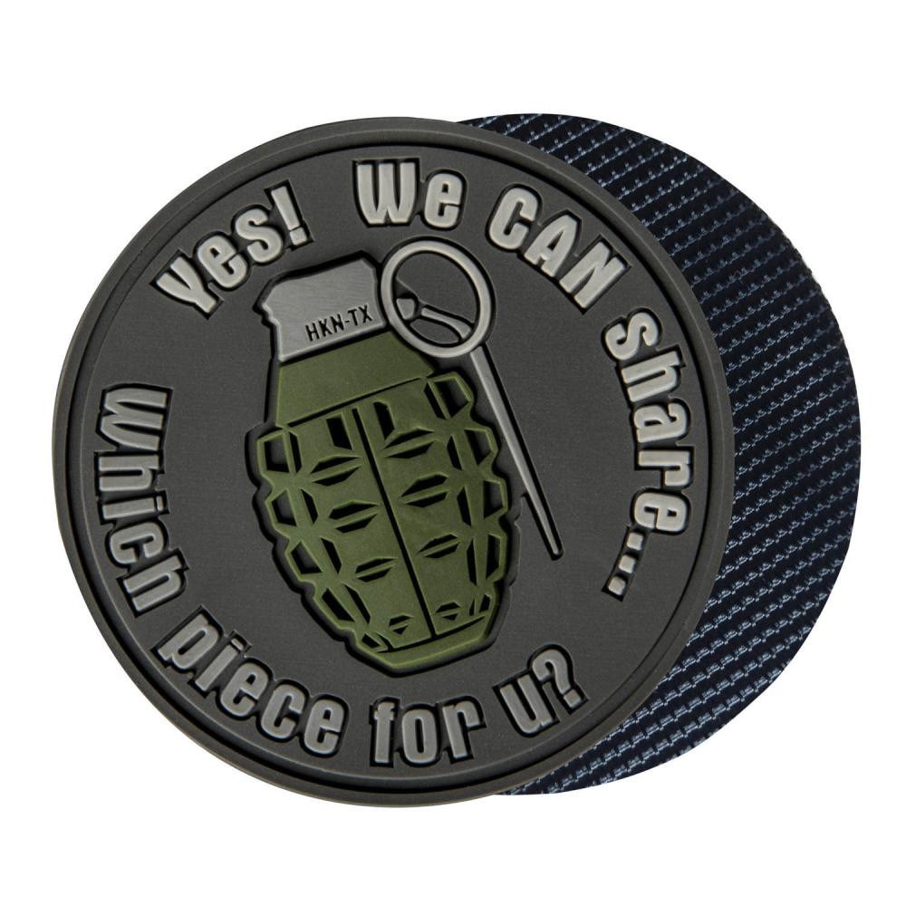 Levně Helikon-Tex nášivka GRANÁT "WE CAN SHARE" velcro plastová ŠEDÁ